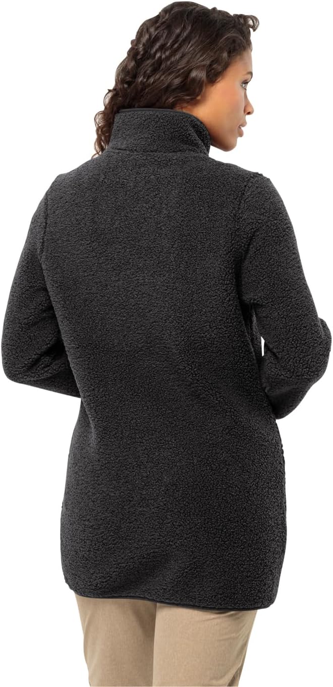 Jack Wolfskin Damen High Curl Coat W Fleece-Jacke, Schwarz