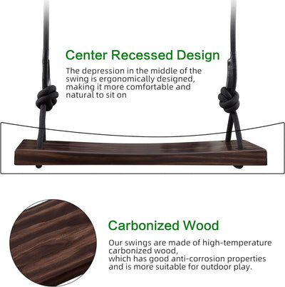 PELLOR Holzschaukel, Antikorrosive Schaukel Erwachsene Kinder Garten Schaukel, Hängeschaukelsitz für