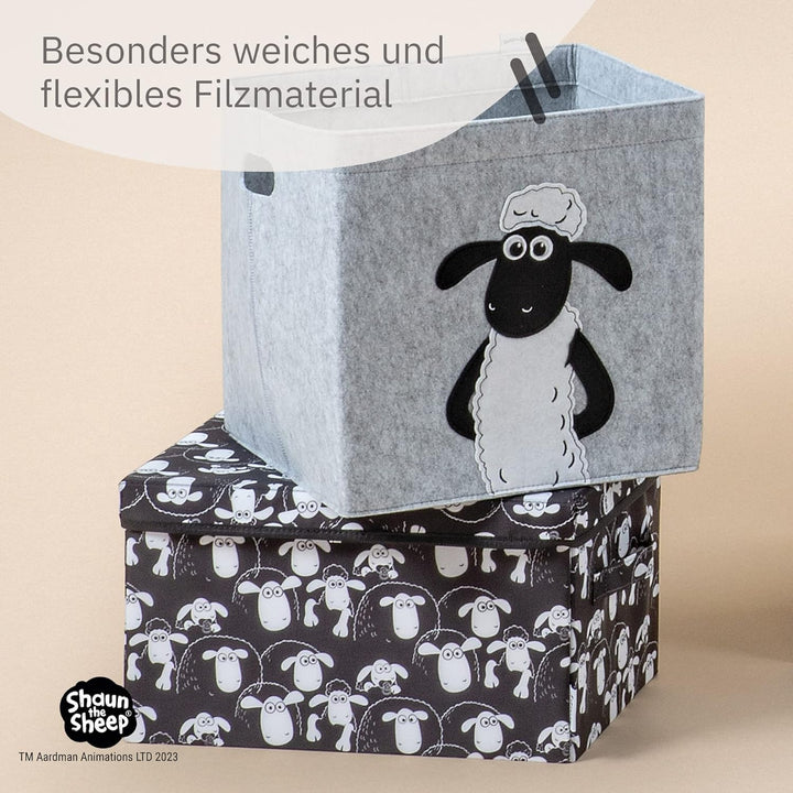 meets Shaun das Schaf Aufbewahrungsbox für Kinder – Filz-Box mit dem kultigen Schaf zum Verstauen vo