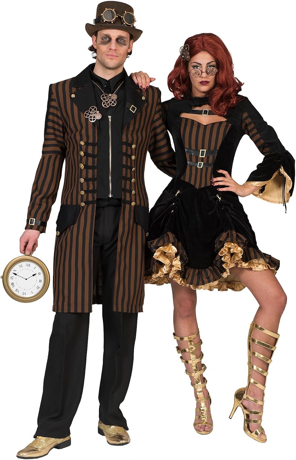 Kostüm Steampunk Dame Violet Grösse 36/38/Schwarz Gold Kleid Damenkostüm Steampunkkostüm Karneval Fa