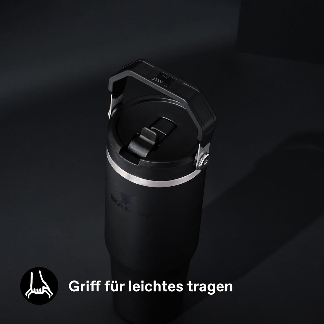 Stanley 1913 Flip Straw Tumbler 0.89L - Black | Kühlt 12+ Std. - Auslaufsicher - BPA-frei - Spülmasc