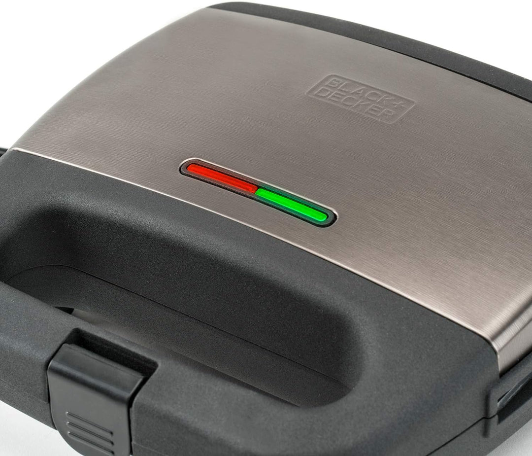 Black+Decker ES9680070B BXSA751E Sandwich-Maker, 750, Edelstahl, Pantone 10394, Sandwich