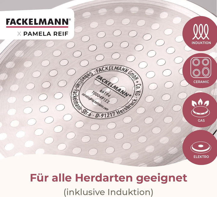 Fackelmann x Pamela Reif Bratpfanne Ø 24 cm – aus recyceltem Aluminium mit PFAS-freier keramischer B