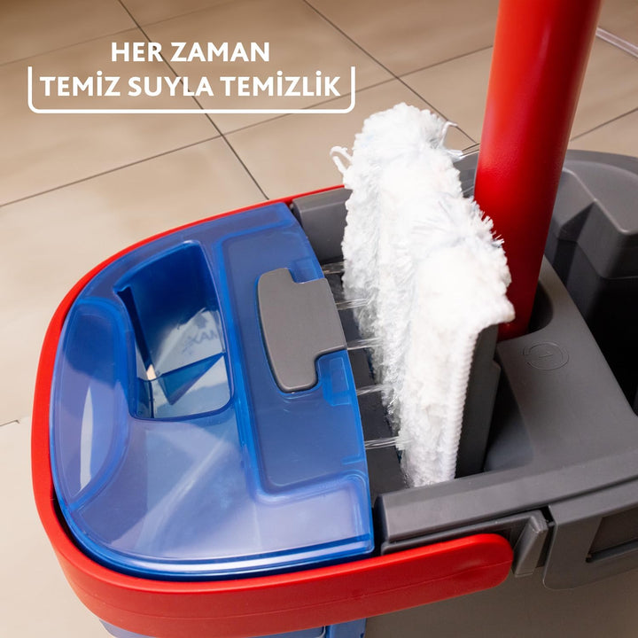 Vileda Bodenwischer Reinigungsset H2PRO Flat Mop Stiel Zweitanksystem Wischer