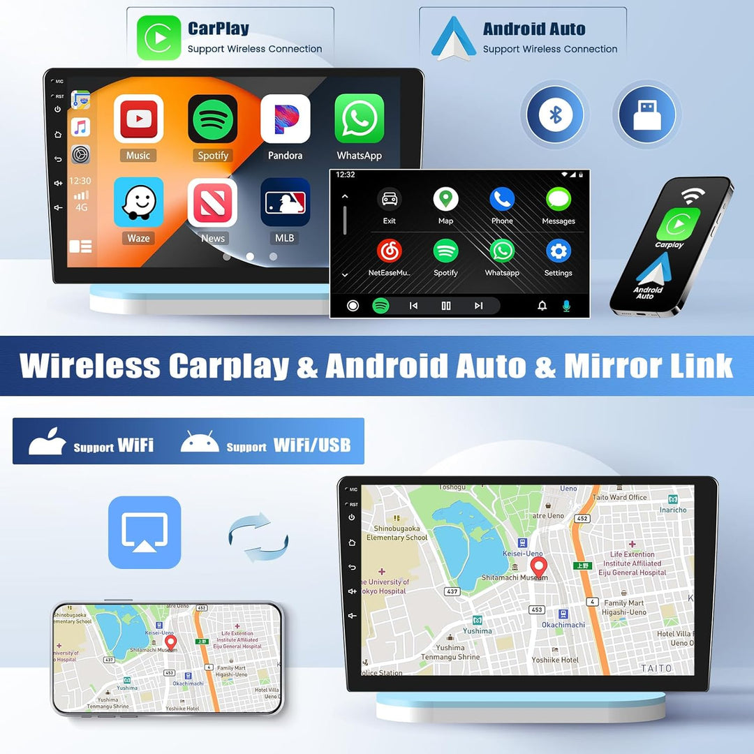 2G+64G CAMECHO Android Autoradio für Hyundai I30 2006-2011 mit Wireless Carplay Android Auto, 9 Zoll