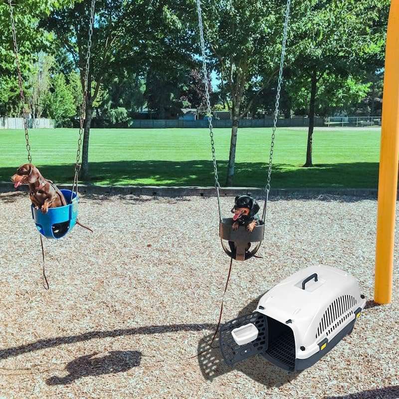 Aufun Transportbox für Haustiere für kleine Hunde und Katzen aus Kunststoff, 61 x 37 x 37 cm Tiertra