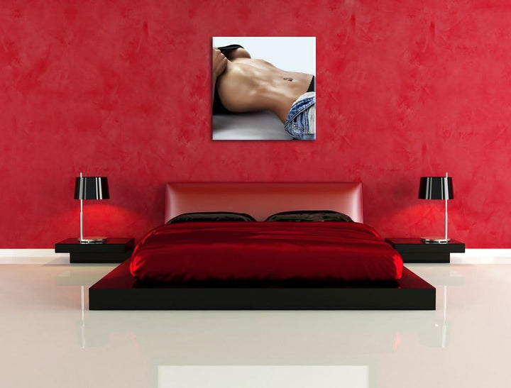 Pixxprint Sexy Frau mit schönem Körper als Leinwandbild/Grösse: 70x70 cm/Wandbild/Kunstdruck/fertig