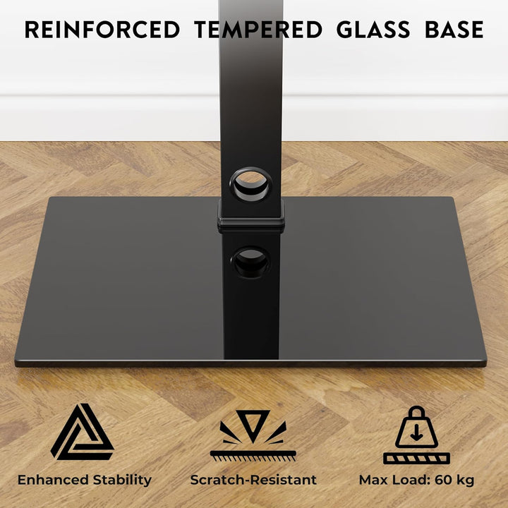 BONTEC TV Ständer Standfuss Fernsehstand für 30-70 Zoll Flach & Curved Fernseher bis zu 40 kg, Schwe