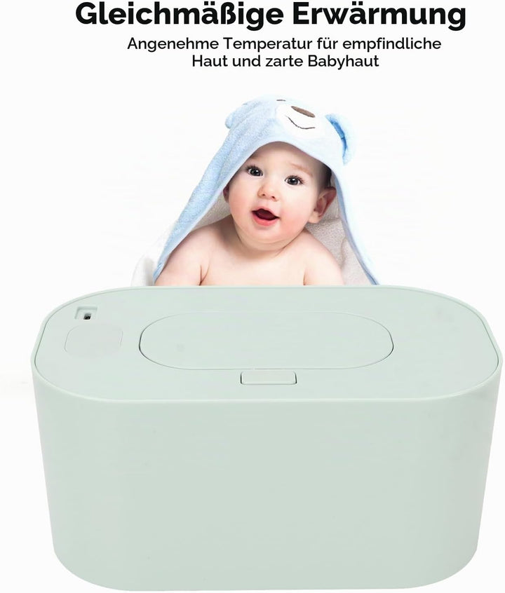 Asixxsix Baby Wischtuchwärmer, ABS USB Tragbarer Baby Feuchttuchspender Gleichmässige Gesamtheizung