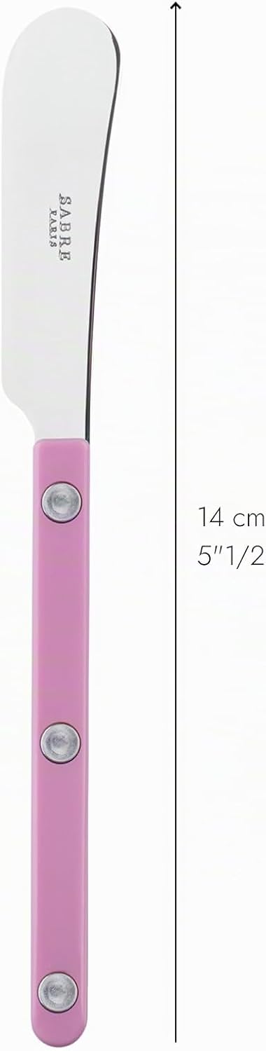 SABRE PARIS - 2er Set Buttermesser 14 cm - Bistrot - Ideal Für Butter, Aufstrich - Edelstahl &amp; Nylon