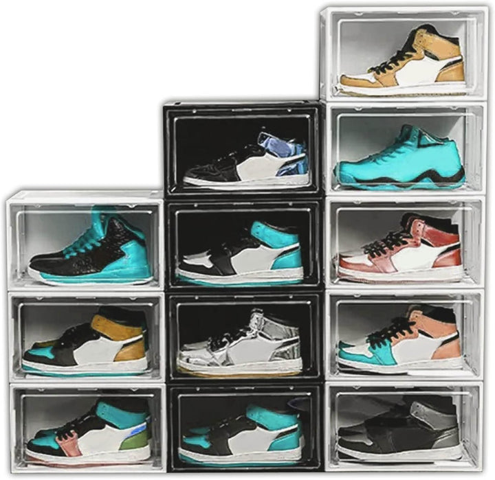 HAC24 Schuhbox Stapelbar Schuhorganizer bis Gr.47 Aufbewahrungsbox Schuhe Kunststoffbox Schuhkasten