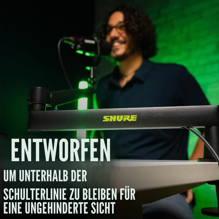 Shure by Gator Premium-Mikrofonständer mit flachem Profil für den Schreibtisch; vollständig verstell