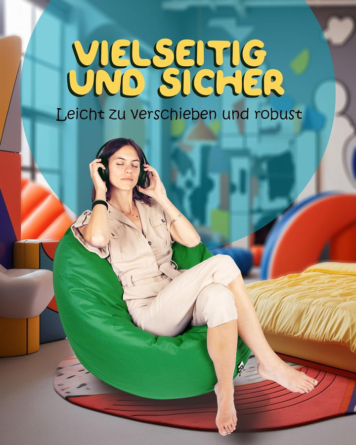 PATCH HOME Sitzsack 2 in 1 Sitzkissen Bodenkissen für Erwachsene &amp; Kinder - Gaming mit Füllung Kisse