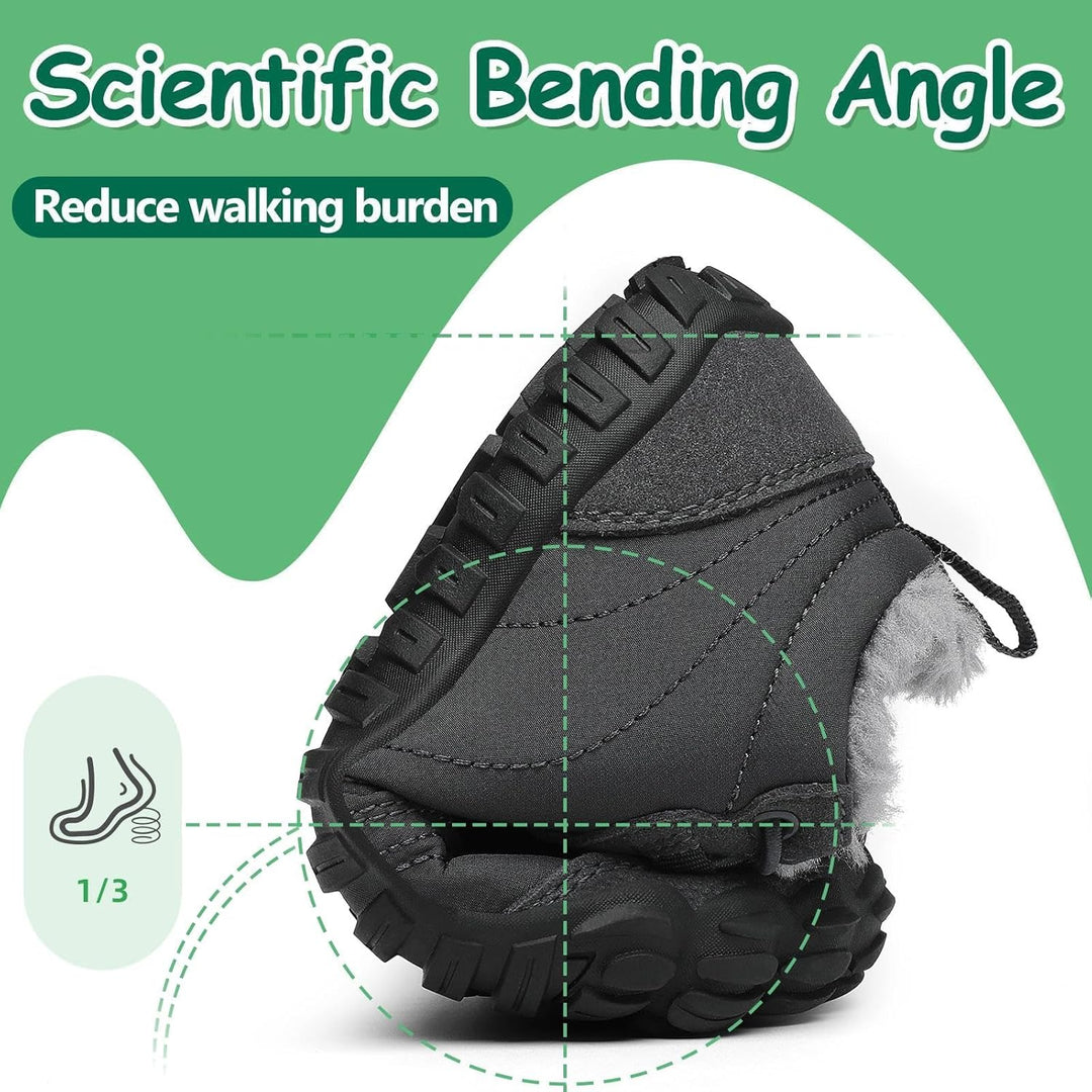 SAGUARO Kinder Winter Barfussschuhe Winterschuhe Warme Gefüttert Wanderschuhe Leicht rutschfest Wint