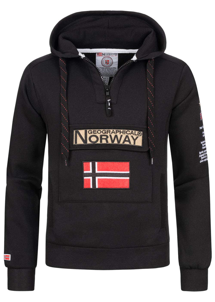 Geographical Norway GYMCLASS Men - Herren Kängurutasche Hoodie Sweatshirt mit Markenlogo und Langarm