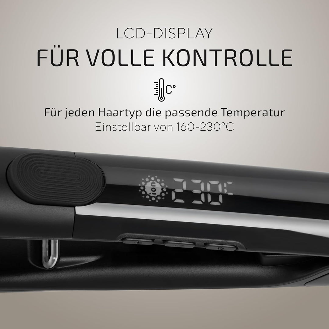 Glätteisen – Für weniger Frizz & schonendes Styling – 100 Tage risikofrei testen – Mit LCD-Display &