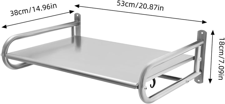 Einlagige Wandhalterung für Mikrowelle mit 6 Haken für bis zu 30 kg