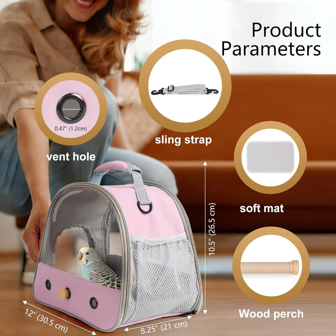 Interfashioner® Vogeltrage, tragbare Vogeltrage für Papageien, Sittiche, Wellensittiche, kleine Vöge