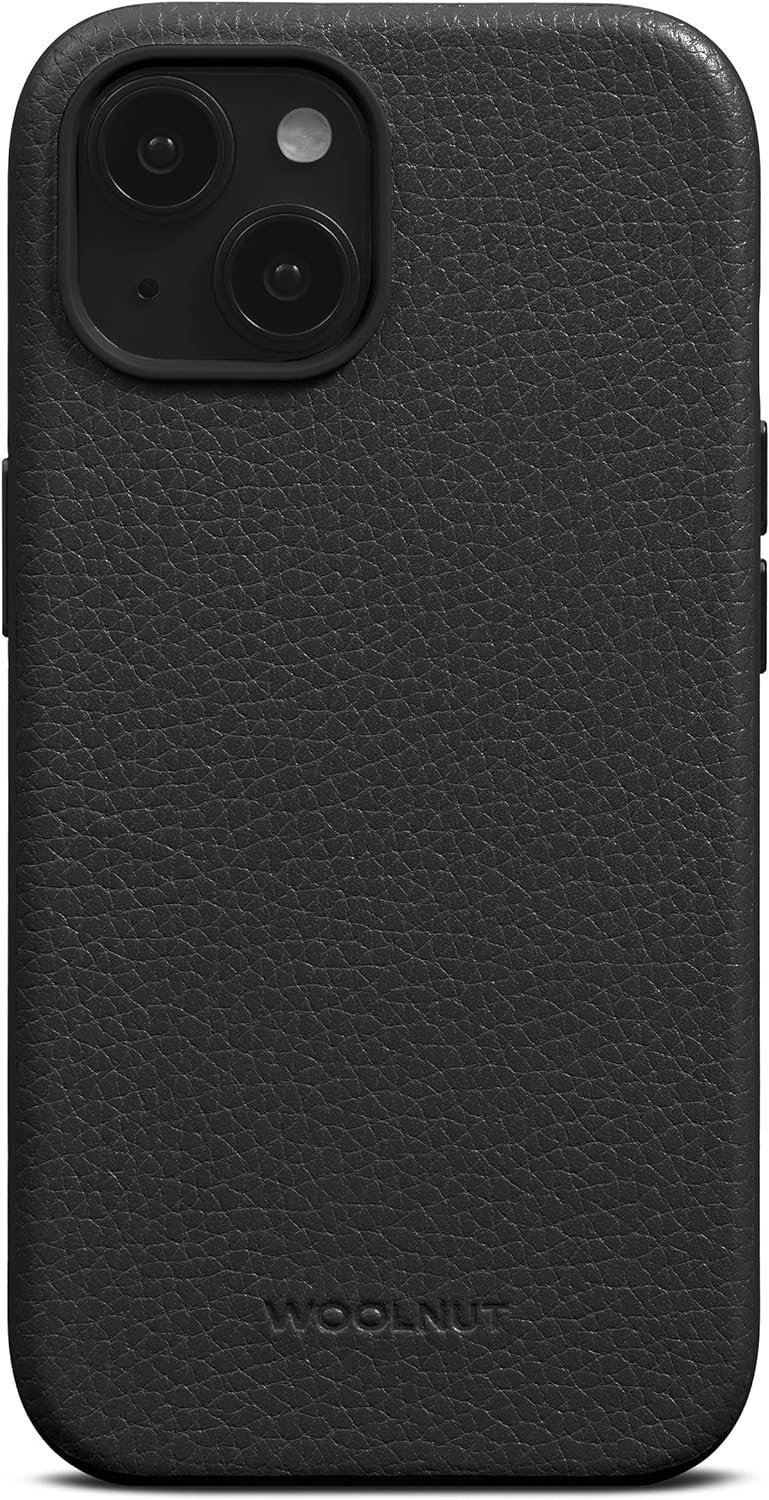 Woolnut Leder Hülle Case für iPhone 15 - Schwarz iPhone 15 Schwarz, iPhone 15 Schwarz