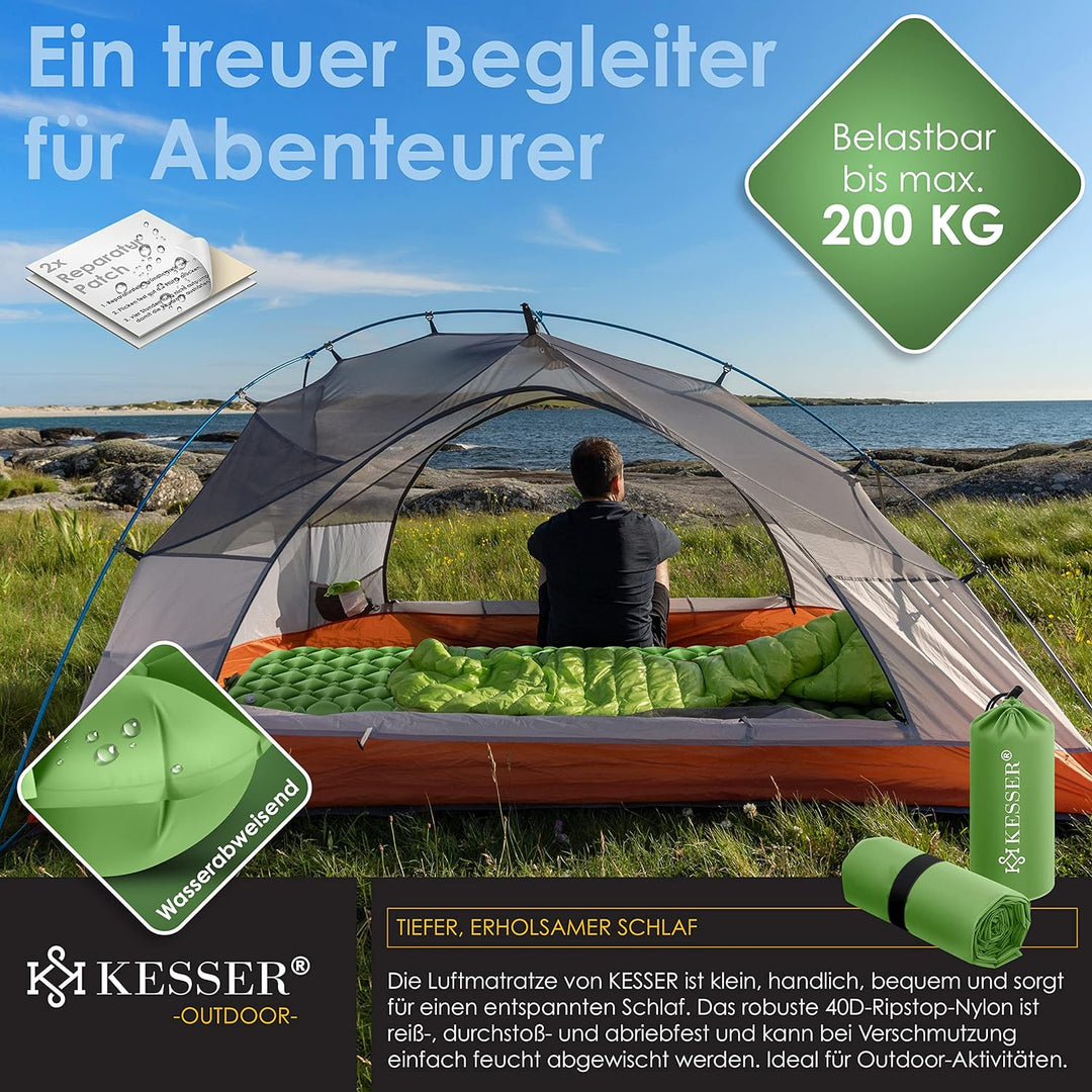 KESSER® Camping Matratze Isomatte Aufblasbare Luftmatratze Campingmatte, inkl. Tragebeutel Outdoor U