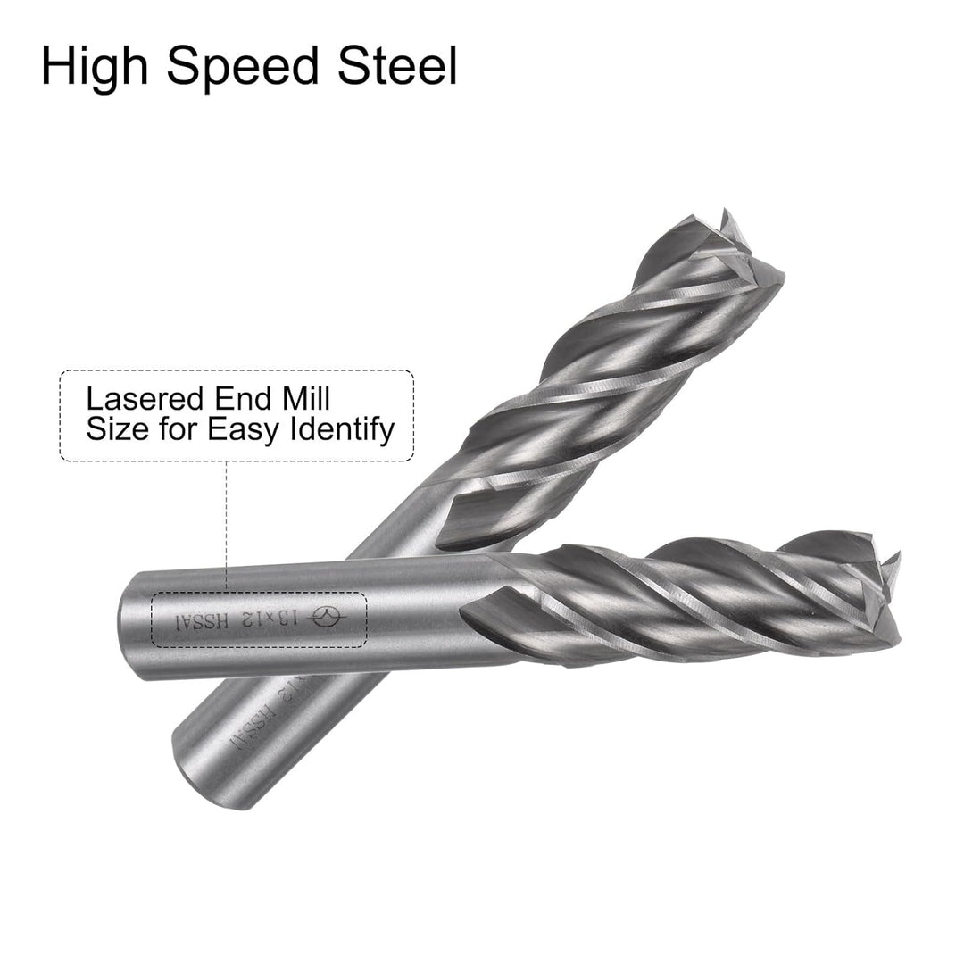 QUARKZMAN 2Stk Hartmetall Schaft Fräser 4-Schneidig 13mm / 0.51" Schnellarbeitsstahl Cnc Fräser Bits