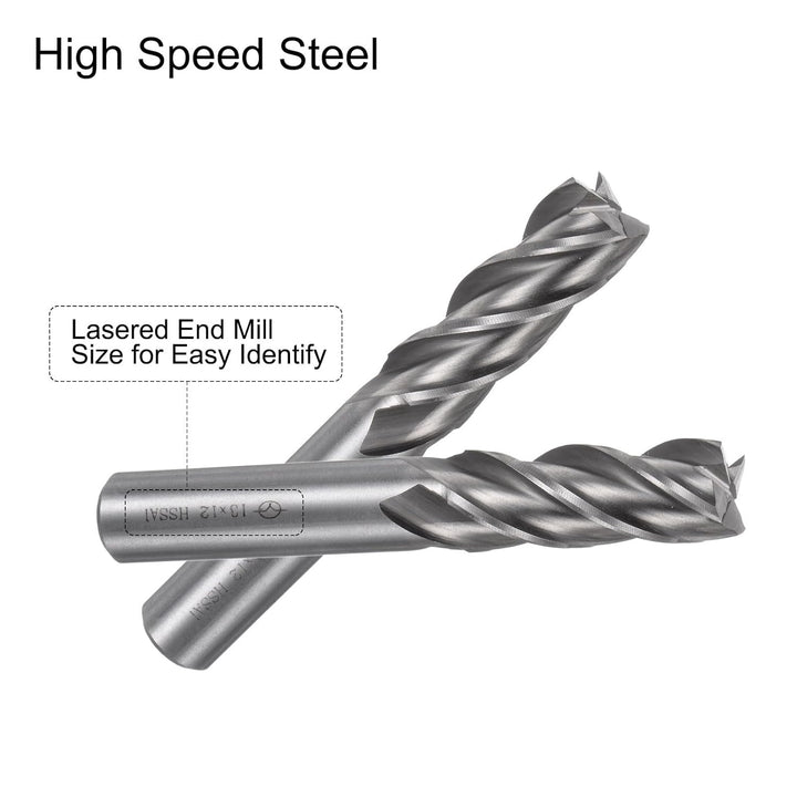 QUARKZMAN 2Stk Hartmetall Schaft Fräser 4-Schneidig 13mm / 0.51" Schnellarbeitsstahl Cnc Fräser Bits