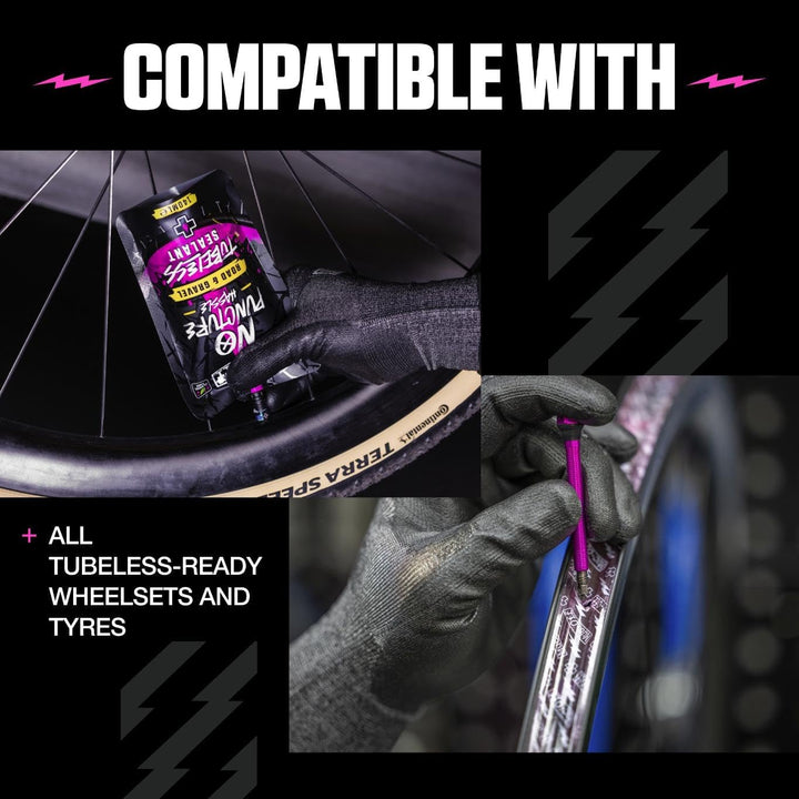 Muc-Off Unisex Ultimate Setup-Kit Für Tubeless-Ready Fahrräder, Strasse/Kies/CX 60 mm Strasse/Kies,