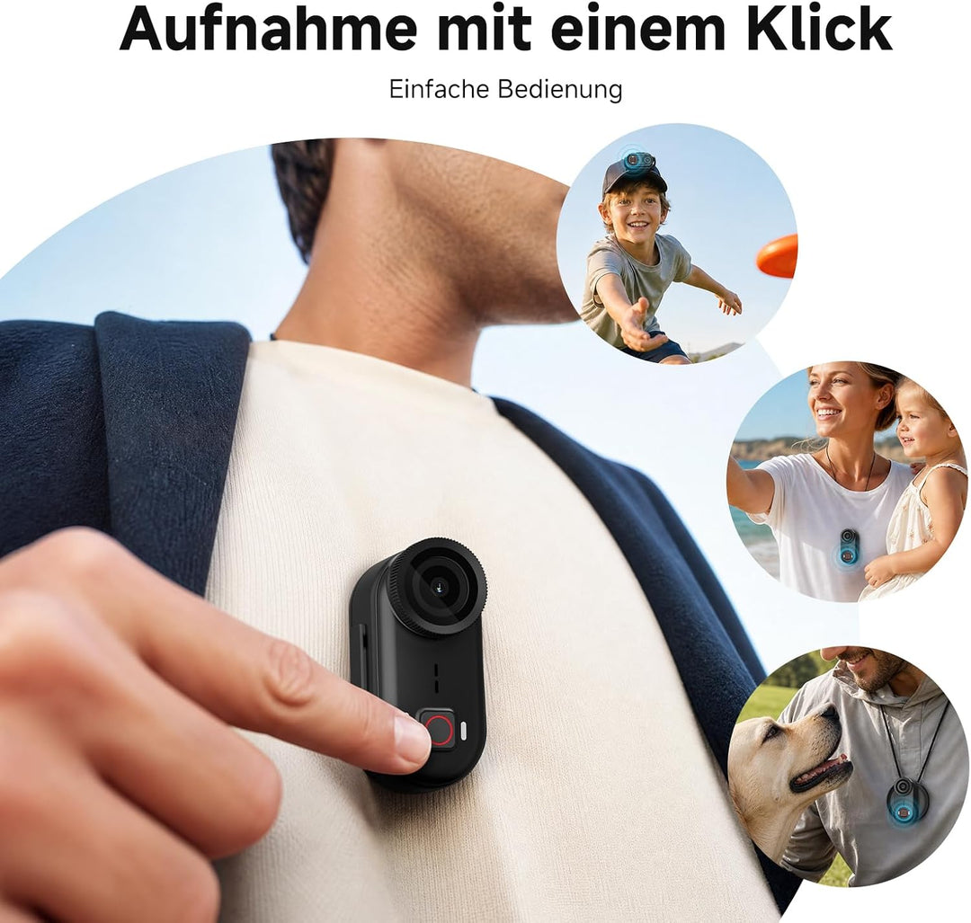 SVBONY SVGo M3 Mini Action Cam 4K, NEU Verbessert mit Ladestation, Anti-Shake Bodycam, 300 Minuten A