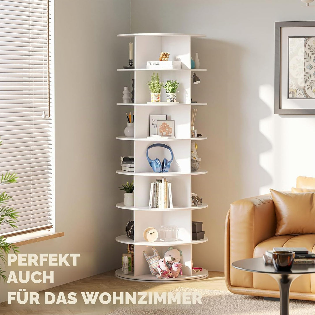 SpaceAid Drehbares Schuhregal mit 7 Ebenen, drehbares Schuhregal, Lazy Susan, drehbares 360-Grad-Sch