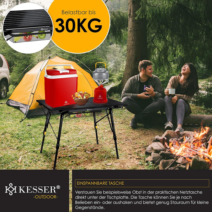 KESSER® Campingtisch faltbar Klapptisch mit Aluminiumrahmen Aufrollbare Tischplatte Falttisch klappb