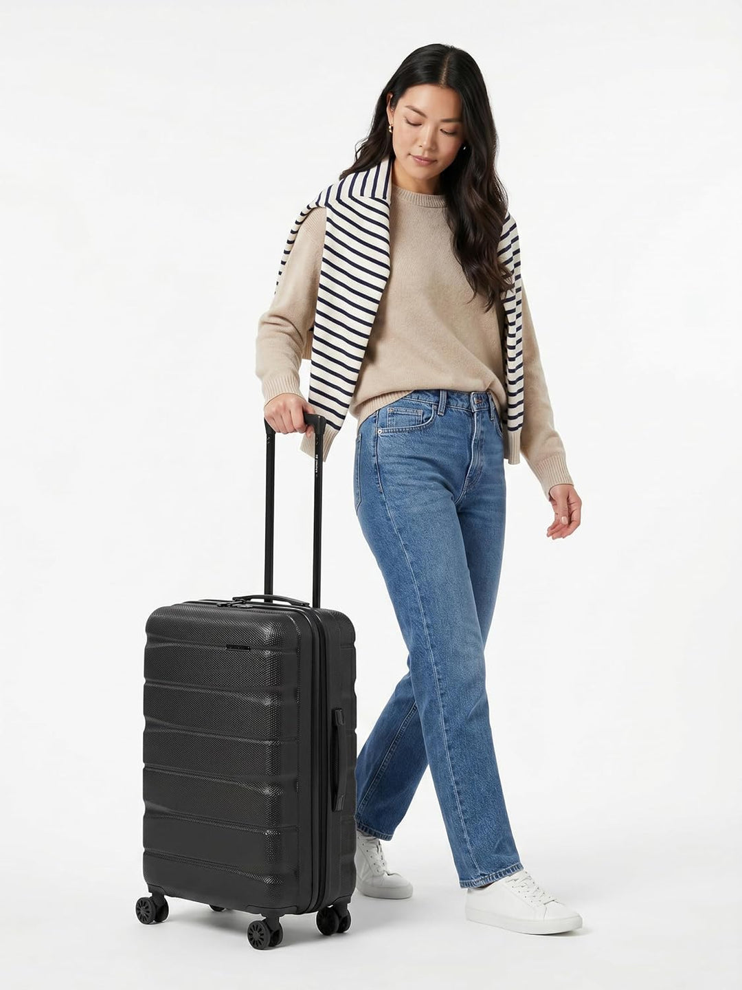 Franky Check-in Koffer für Damen und Herren | mittelgrosser Trolley 44,5 x 28 x 66 cm aus hochwertig