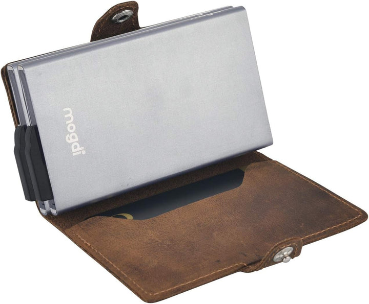 Premium Herren Portmonee RFID Schutz Kartenetui Business Geldbörse feinstes A++ Echtleder mogdi Nano