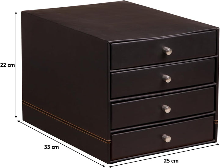 Rhodia 118866C Schubladenbox (mit 4 Schubladen, 24,8 x 32,7 x 22,8 cm, aus italienischem Kunstleder,
