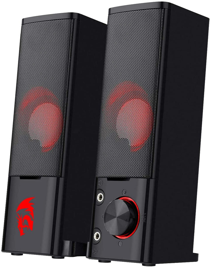 Redragon PC Gaming-Lautsprecher, 2.0-Kanal-Stereo-Desktop-Computerlautsprecher Mit Roter Hintergrund