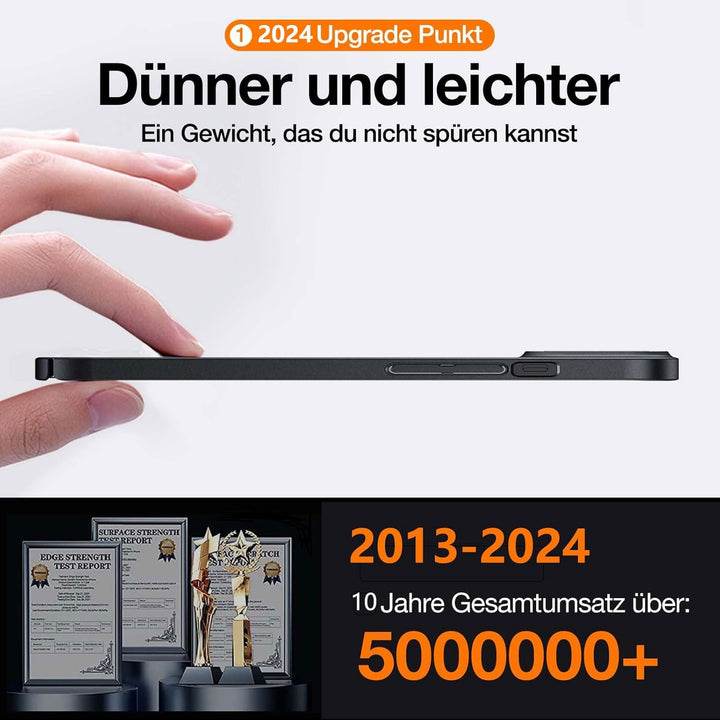 TORRAS Ultra Dünn für iPhone 14 Pro Hülle (mit 2 * 9H Schutzglas) Samtiger Griff (Nie Staub anhaften