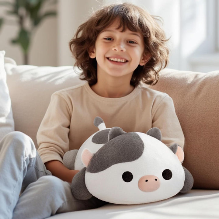 Mewaii Niedliches Kuh-Plüsch-Kissen, Kawaii Plüschtiere weisse Kuh, Squishy Plüschtiere, Kuschel-Plü