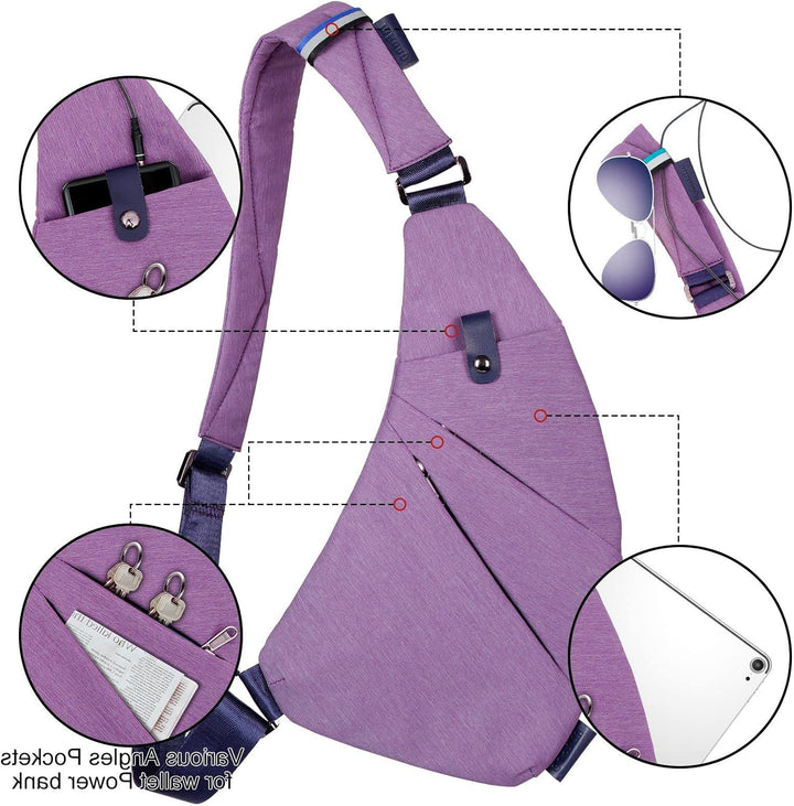 MRang Schultertaschen Herrentaschen Crossbody Tasche Chest Pouch Schultertasche für Outdoor-Sport Re