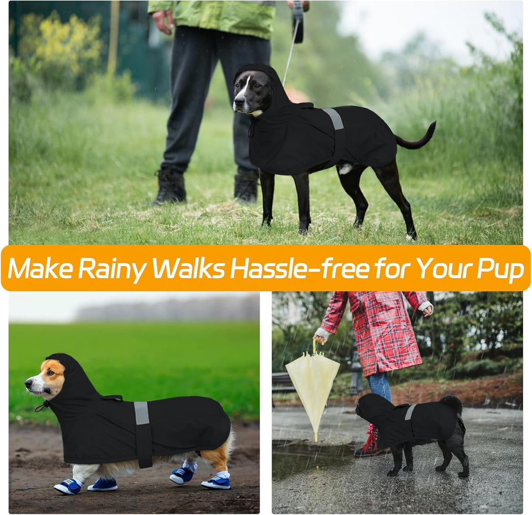 Lelepet Hund Regenmantel, wasserdichte Regenjacke für Grosse Hunde, Hunderegenmantel mit Reflektiere