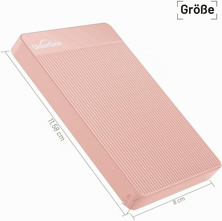 UnionSine Externe Festplatte 500GB ultradünn tragbar 2,5 Zoll USB 3.0, SATA, Festplattenspeicher für