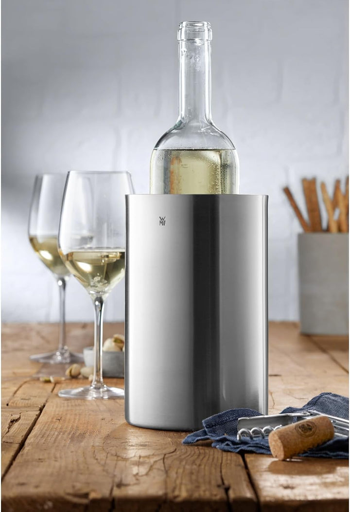 WMF Clever&More Sekt-Weinkühler Edelstahl 19,5 cm, Flaschenkühler doppelwandig, hält länger kühl, Se