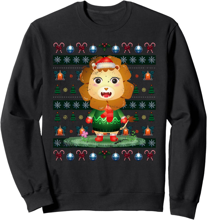 König der Tiere Weihnachten Geschenk Ugly Christmas Löwe Sweatshirt
