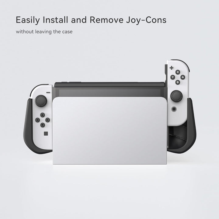 KIWIHOME Switch OLED Hülle mit Spiele Aufbewahrung im Flip Design, Dockbare Schutzhülle für Nintendo