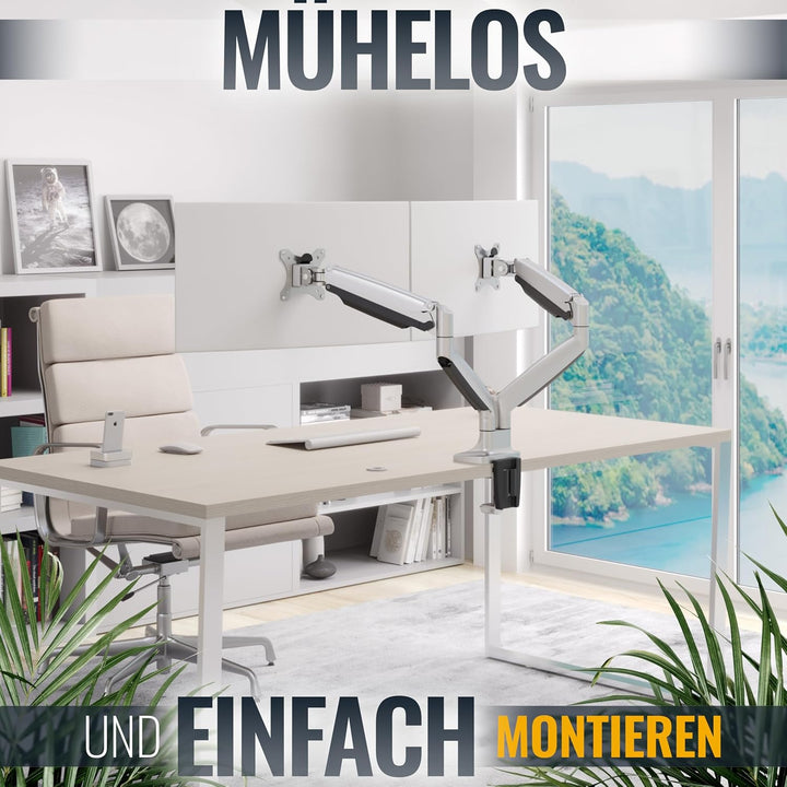 RICOO Monitor Halterung Tisch Gasdruckfeder für 15-27 Zoll, VESA Tischhalterung, Monitorarm TS9811,