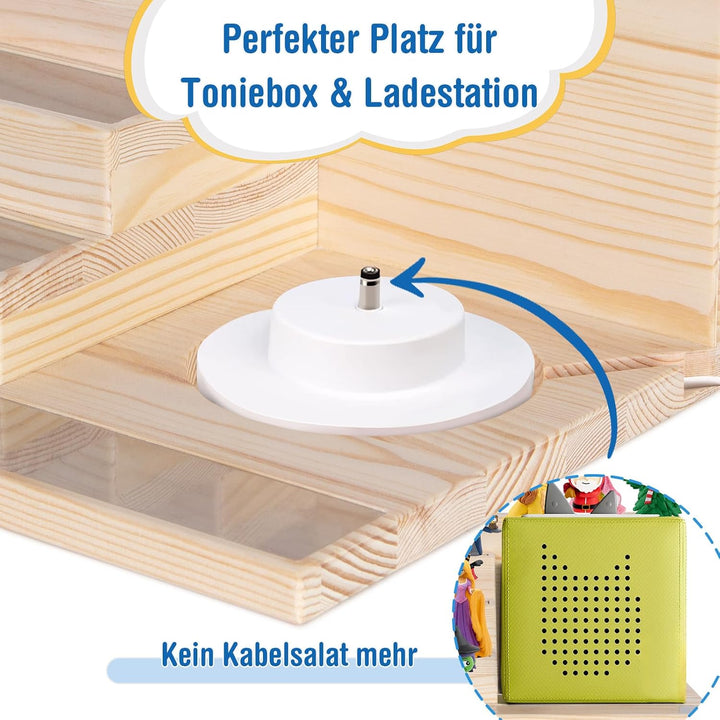 Todeco Tonie-Regal für Toniebox Hörfiguren, Magnetische Aufbewahrung für 15-20 Tonie, Wandregal und