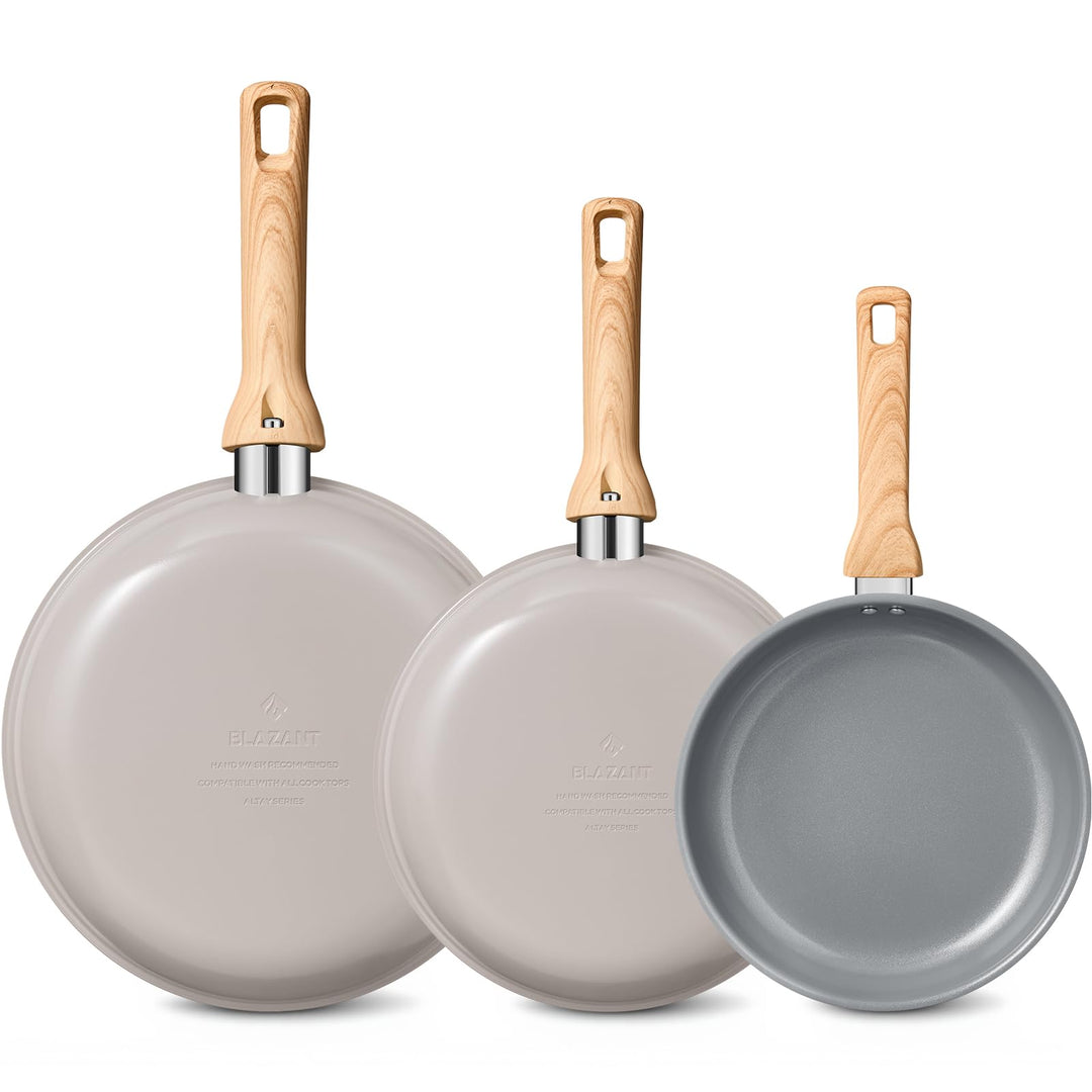 BLAZANT Keramik Pfannenset Induktion, 3-teilig Antihaft pfanne 20/24/28 cm | Gesundes Bratpfannen Se