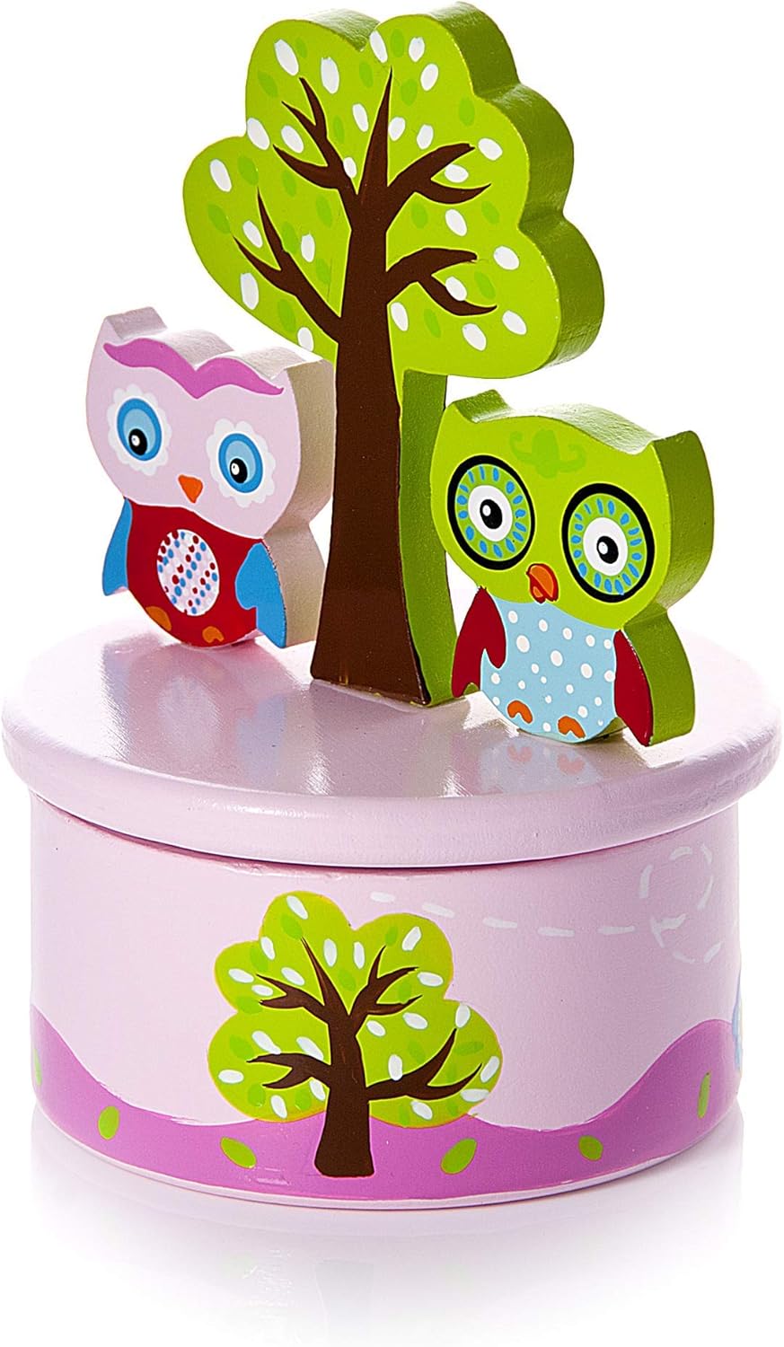 Mousehouse Gifts Spieluhr Holz Rosa Eule Geschenk für Baby oder Kinder Mädchen