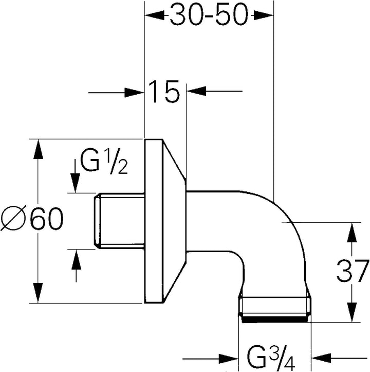 GROHE Anschlusswinkel (langlebig), chrom, 12063000