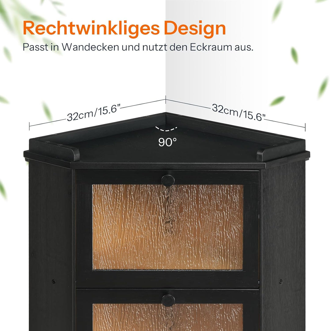 HOOBRO Brotkasten Bambus, 2-lagige Brotkorb mit Oberem Fach, Brotbox, Brotaufbewahrung für Brötchen
