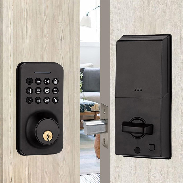 Splenssy Keyless Entry Türschloss mit Tastatur, Smart Deadbolt Lock mit 2 Schlüsseln, Passwort/Mecha