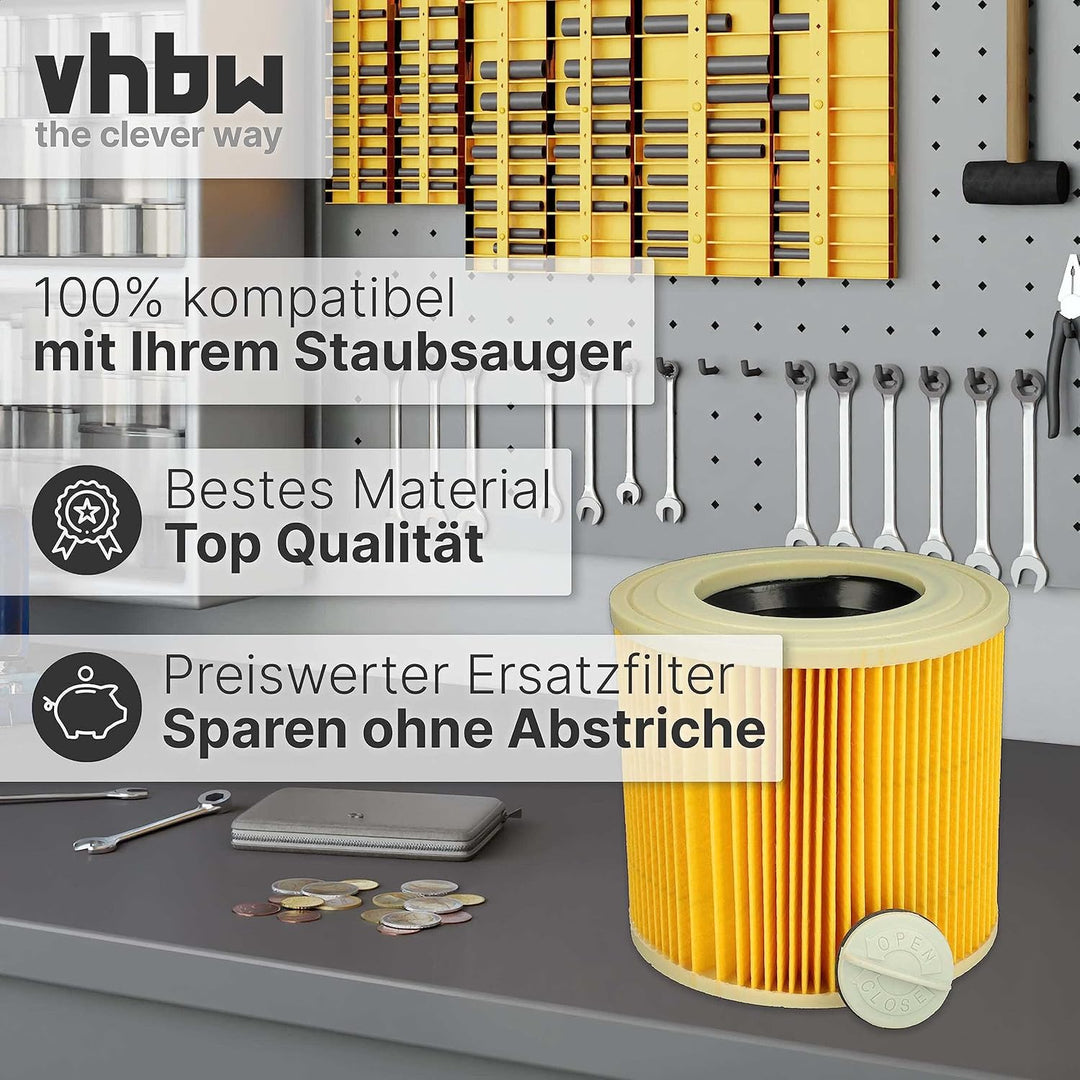 vhbw Filterset 3x Faltenfilter kompatibel mit Kärcher A 2200